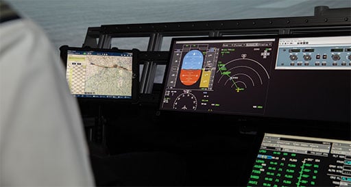 GE’s Connected Flight Management System allows for safe and secure bi-directional communication between an EFB and the FMS, enabling the next generation of applications that improve operational efficiency and situational awareness. GE Aviation Systems image.