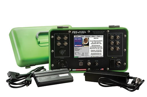 The MTI Instruments PBS-4100+ family of testing kits are called into service when an aircraft indicates high vibration or when the engine is to be tested during manufacturing or maintenance. MTI Instruments image.